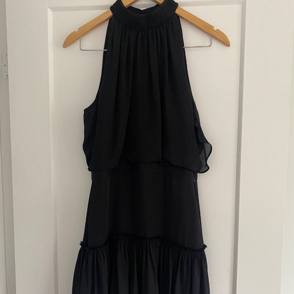 Tiered Black Cocktail Dress - Picture 1 of 5